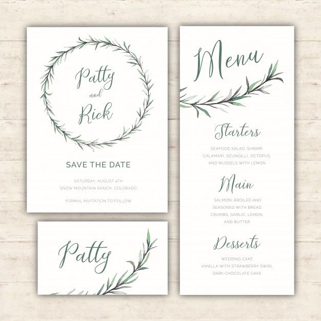 626x626 Watercolor Greenery Wedding Pack Free Vector Wedding Wish List - Watercolor Greenery Vector