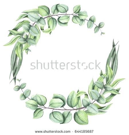 450x470 Green Wreath Hand Painted Watercolor Free Vector Greenery Diy Kuapp - Watercolor Greenery Vector