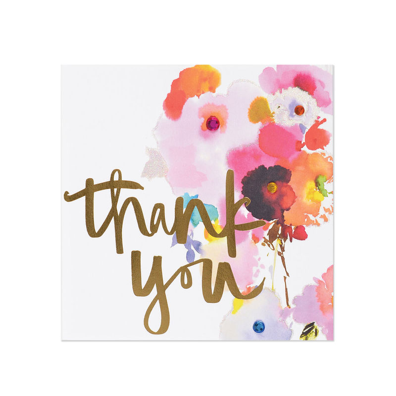 800x800 Watercolor Thank You Flower Ana S Papeterie Greeting Cards Inside - Watercolor Greeting Card Ideas