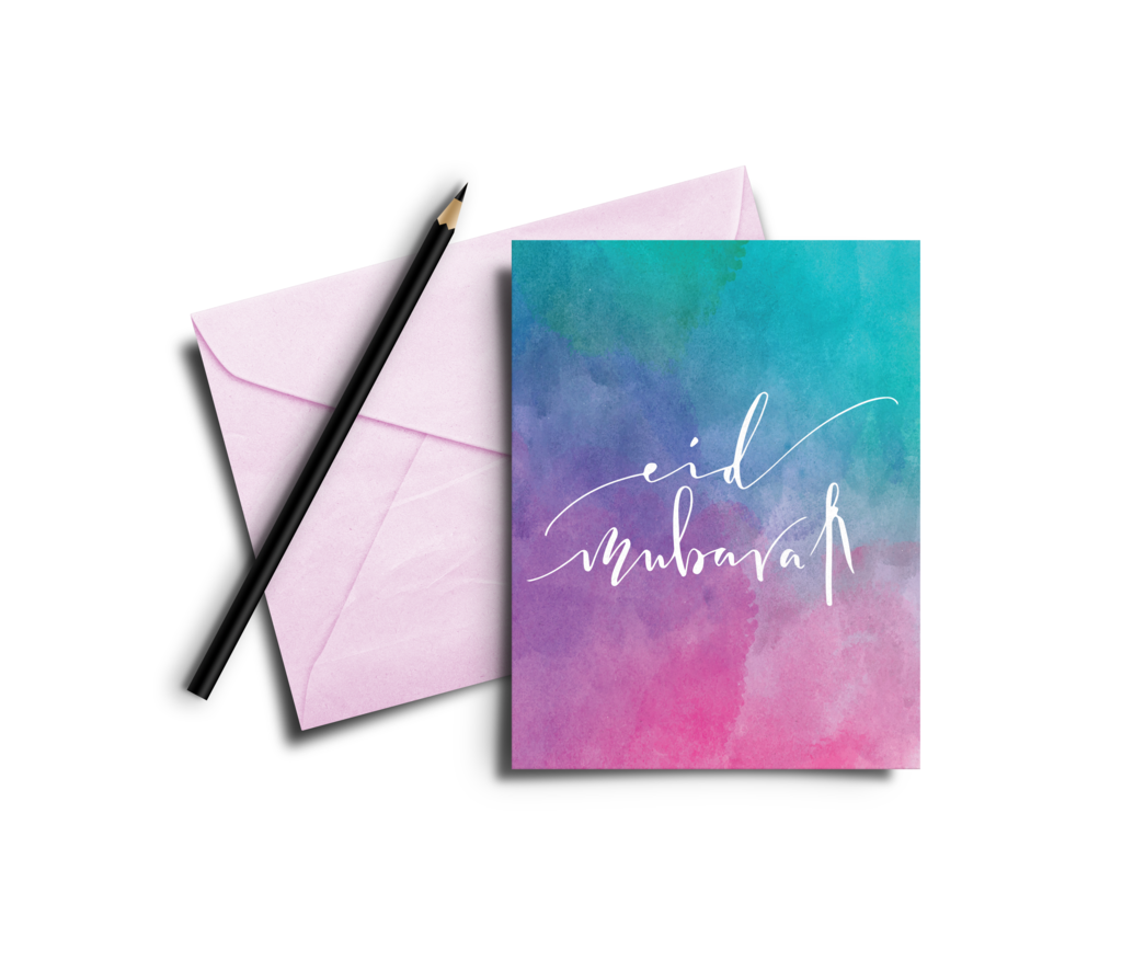 1024x878 Eid Mubarak - Watercolor Greeting Cards
