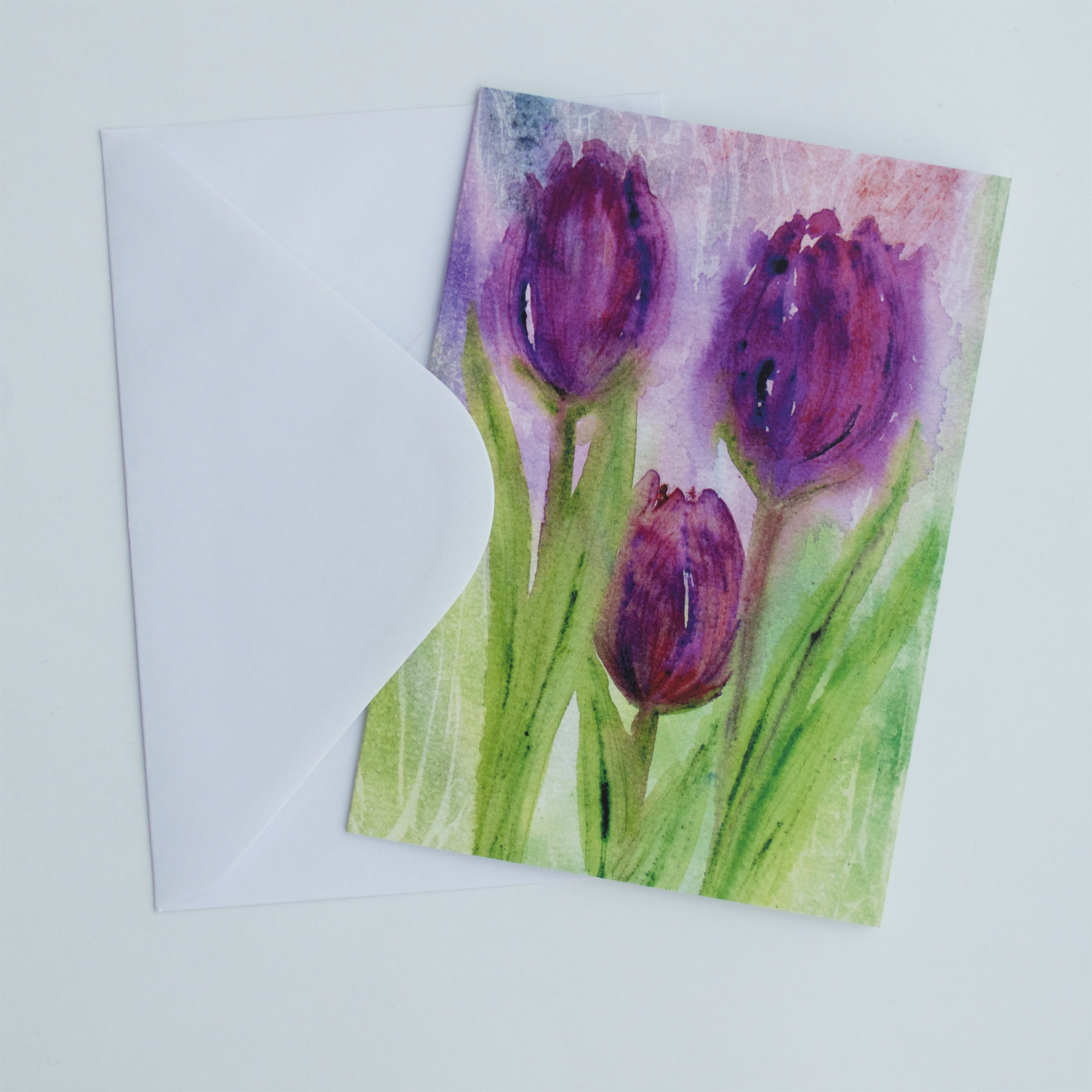 2795x2795 Tulips Greeting Card - Watercolor Greeting Cards
