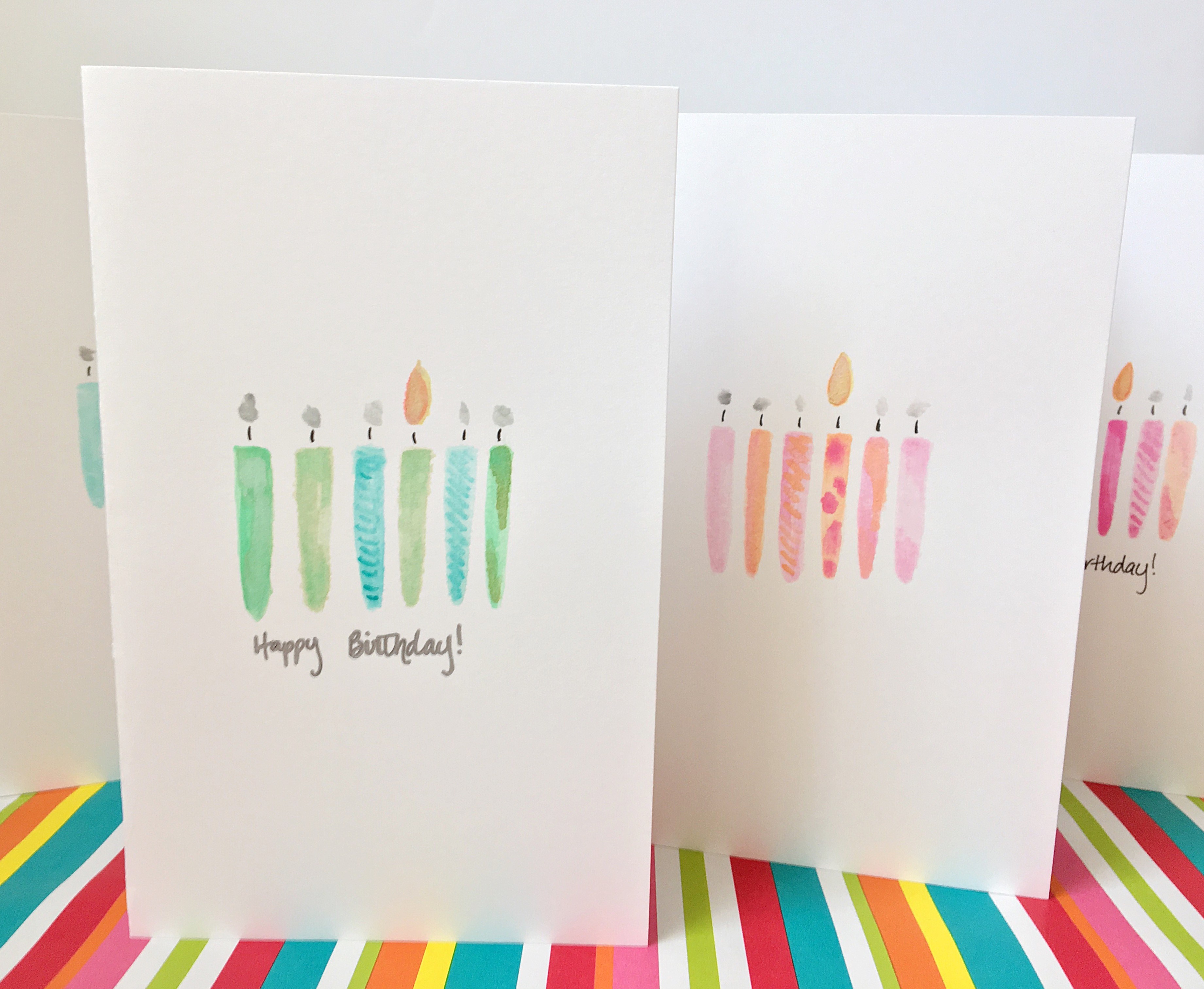 3682x3024 Diy Watercolor Birthday Candle Cards - Watercolor Greeting Cards