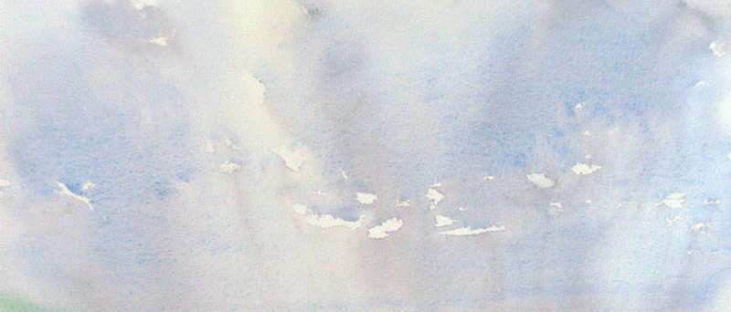 800x342 Underpainting For Watercolor Landscape Of A Mountain Valley Scene - Watercolor Grey