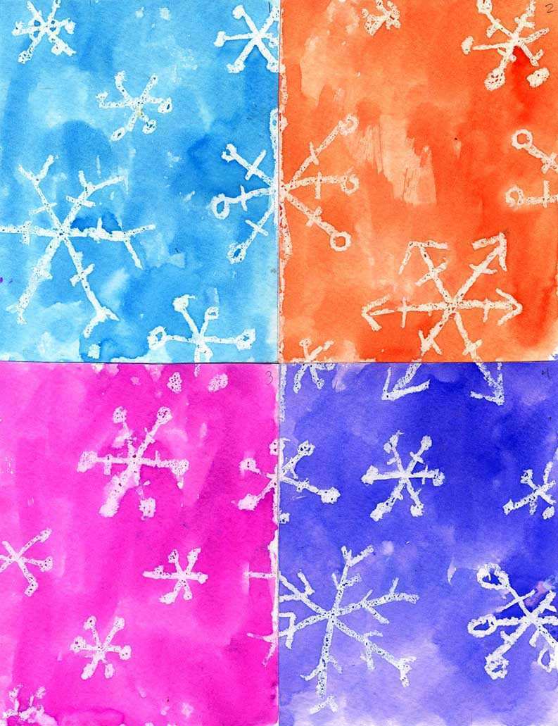 793x1031 Water Painting For Kids New Snowflake Resist Watercolor Grid - Watercolor Grid