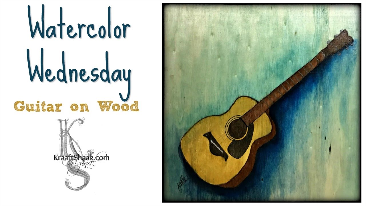 1280x720 Guitar Painted On Raw Wood Watercolor Wednesday - Watercolor Guitar