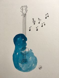 236x314 Pin By Diep Hong On Beautiful Watercolor, Drawings - Watercolor Guitar