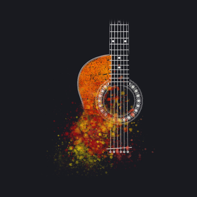 630x630 Grunge Watercolor Splatter Guitar - Watercolor Guitar