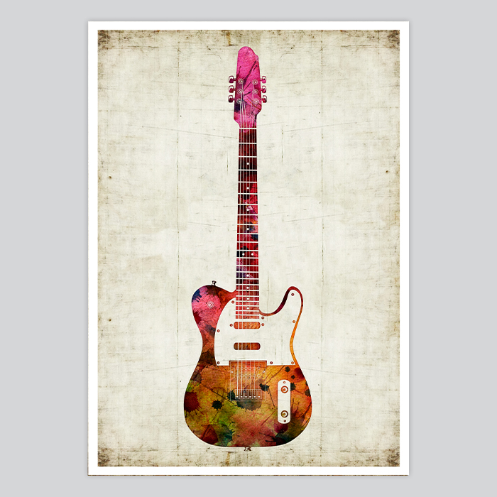700x700 Guitar Watercolor Print - Watercolor Guitar