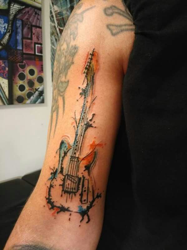 600x800 Abstract Watercolor Guitar Tattoo Tattoos Ideas - Watercolor Guitar Tattoo