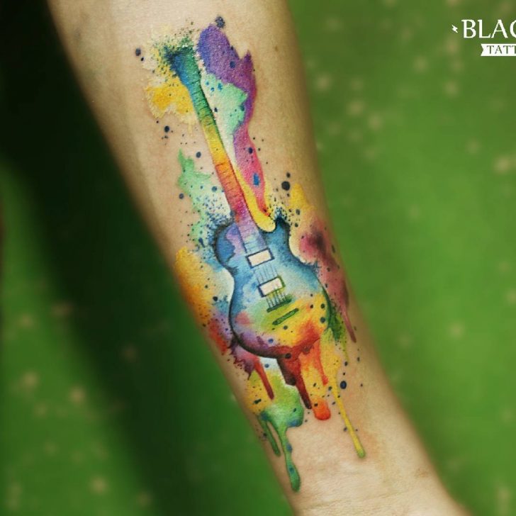 728x728 24 Cool Guitar Tattoo Designs Best Tattoo Ideas Gallery - Watercolor Guitar Tattoo