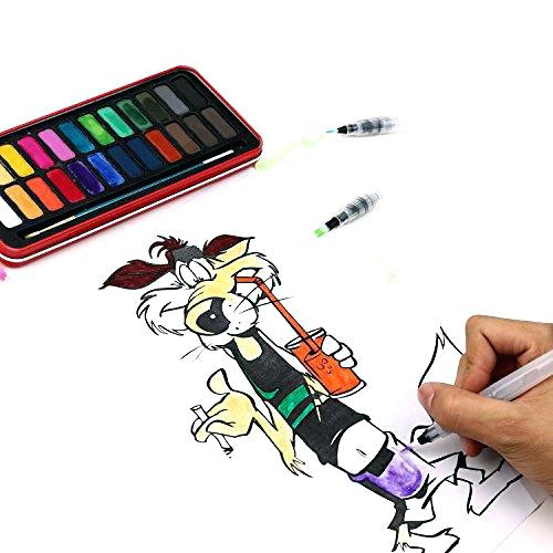 500x500 Water Coloring Set Water Coloring Brush Pens Set Of 6 Brush Tips - Watercolor Gym