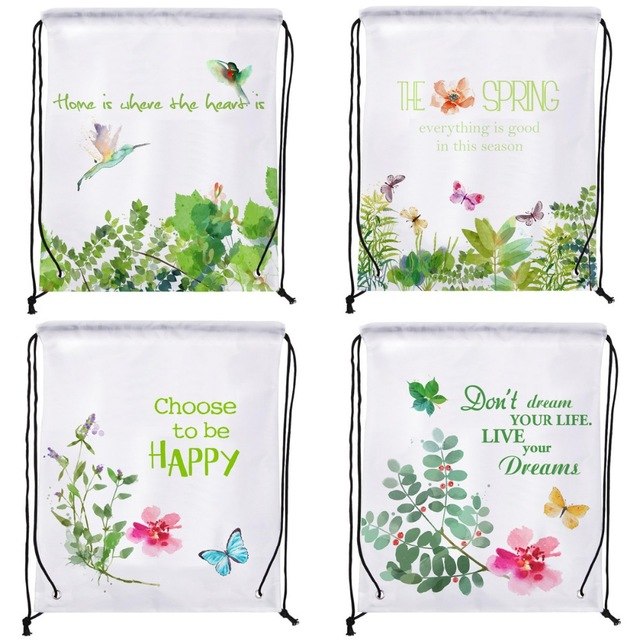 640x640 4pcs Watercolor Painting Floral Birds Print Custom Outdoor Beach - Watercolor Gym