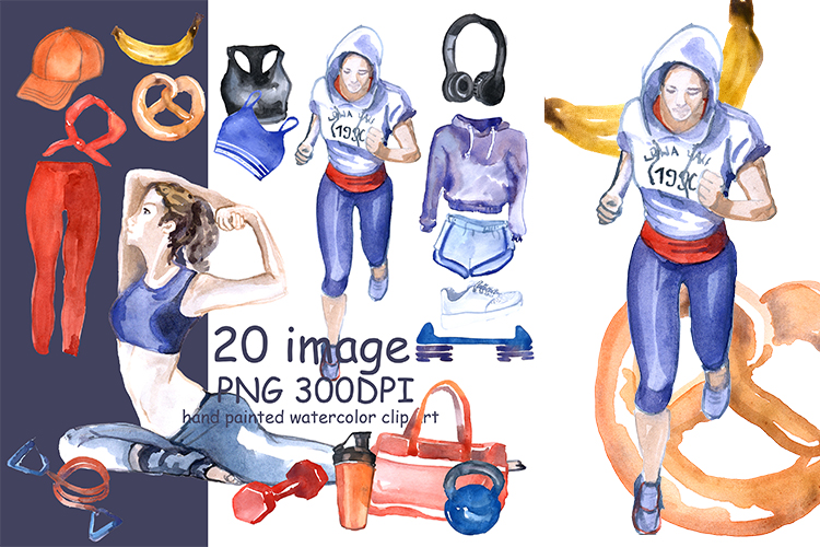 750x500 Watercolor Gym Clipart By Milaworlddesi Design Bundles - Watercolor Gym