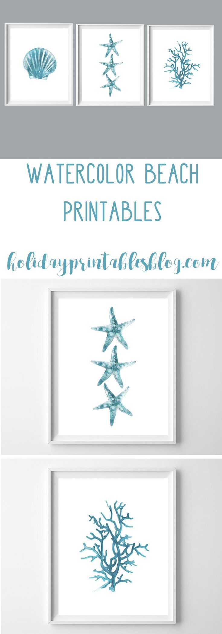 735x2100 Decor Hacks Watercolor Beach Printables Free Printable Art - Watercolor Hacks