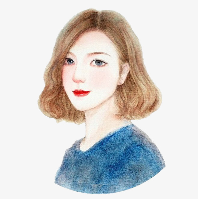 650x652 Neck Clipart Girl Short Hair ~ Frames ~ Illustrations ~ Hd Images - Watercolor Hair