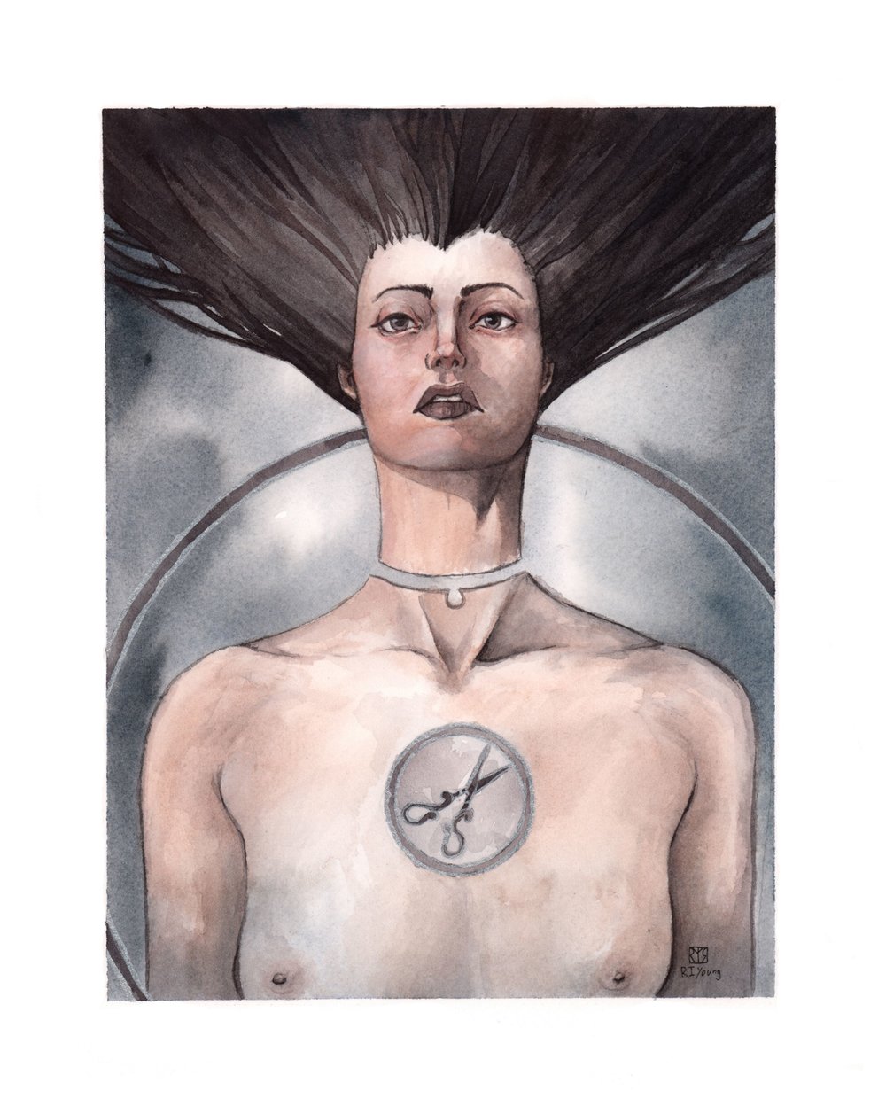 1000x1257 Original Watercolor] Cut Your Hair Riley Ina Young - Watercolor Hair