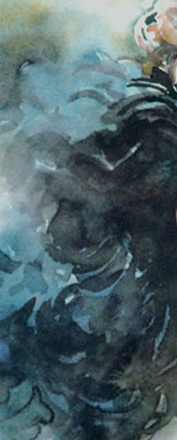 362x900 Watercolor Hair Jeannie Vodden Art - Watercolor Hair