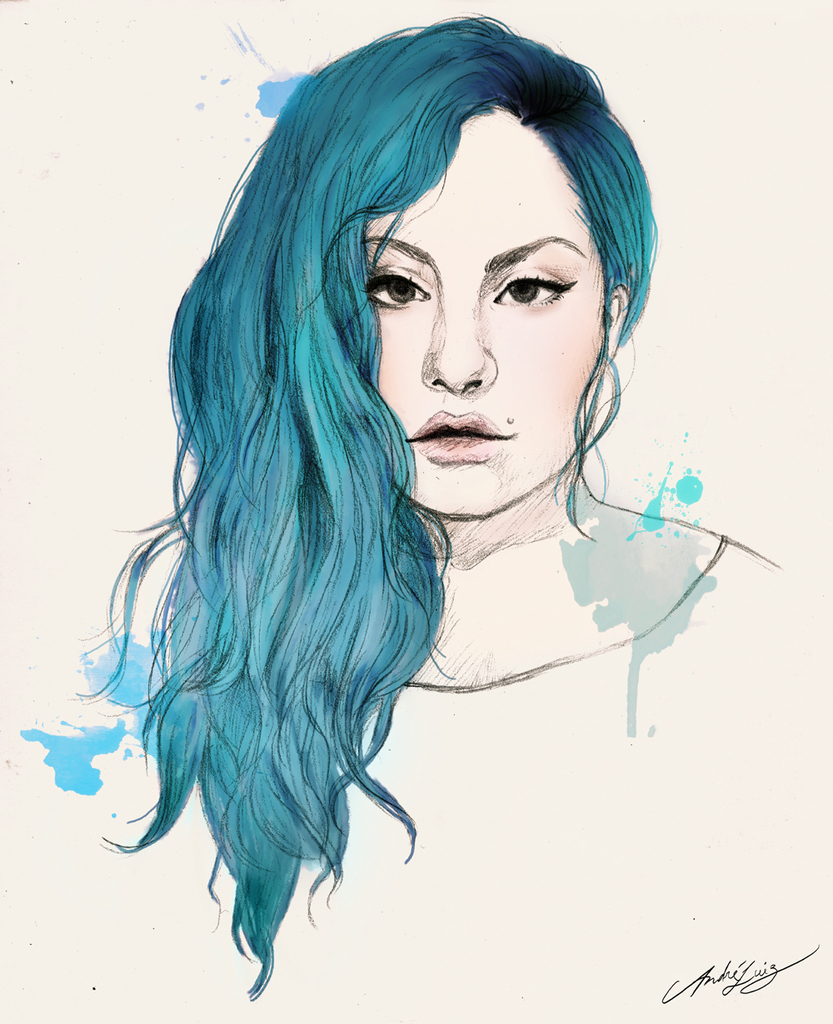 Watercolor Hair at PaintingValley.com | Explore collection of ...