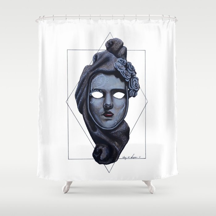 700x700 Female Venetian Mask Watercolor And Colored Pencil Shower - Watercolor Hair Mask