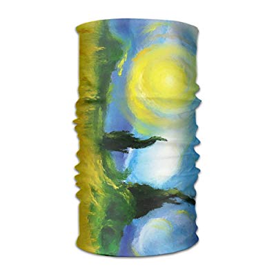 400x400 Painting Field Trees Sun Sky Nature Diy Printed Headband Bandana - Watercolor Hair Mask