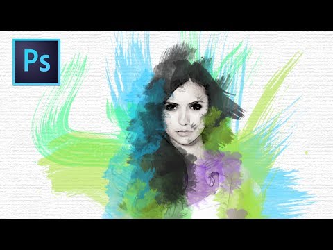 480x360 Watercolor Effect Photoshop Tutorial - Watercolor Hair Mask
