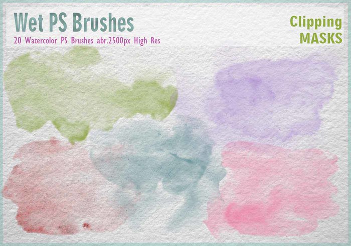 700x490 Watercolor Mask Ps Brushes Abr. - Watercolor Hair Mask