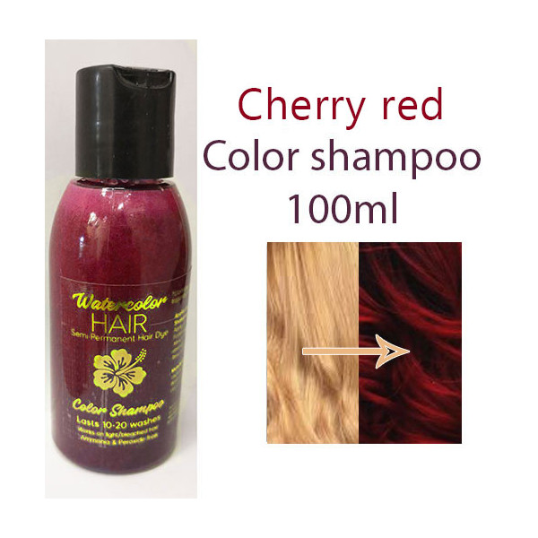 600x600 Cherry Red Color Shampoo Semi Permanent Dye - Watercolor Hair Shampoo