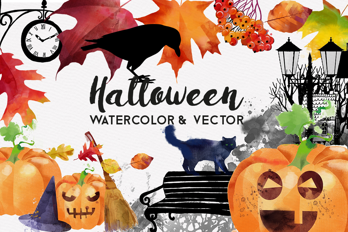 1160x772 Halloween Watercolor And Vector - Watercolor Halloween