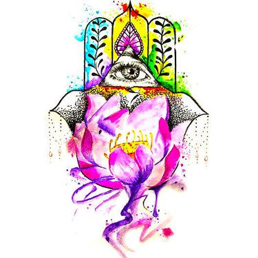 375x375 Best Tattoo Designs For Women And Girls Tattoo Art - Watercolor Hamsa Tattoo