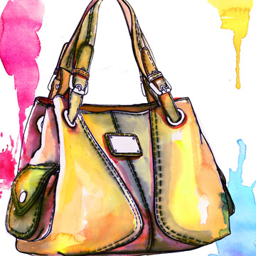 Watercolor Handbag at PaintingValley.com | Explore collection of ...