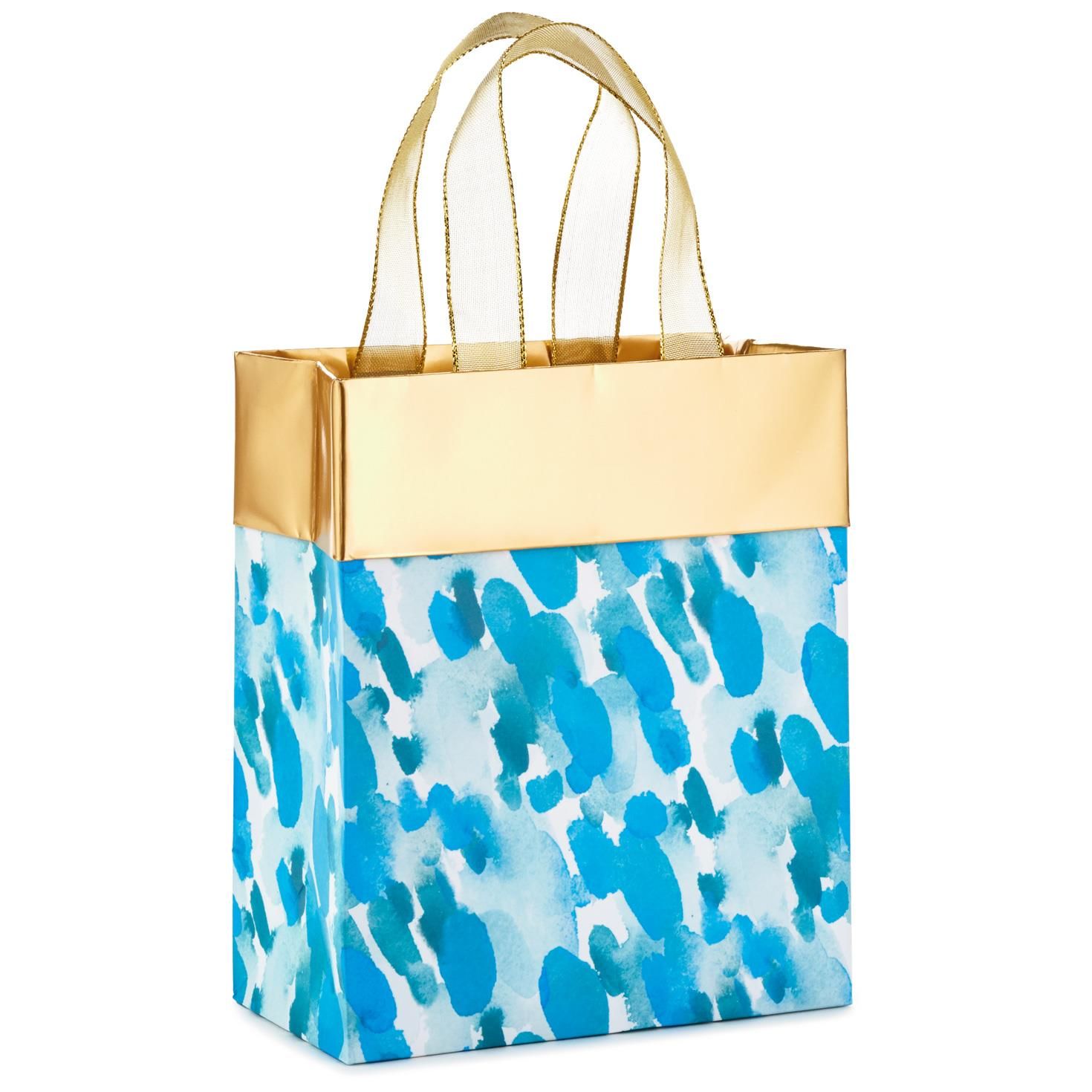 1470x1470 Watercolor Raindrops Small Gift Bag, 6.5 - Watercolor Handbag