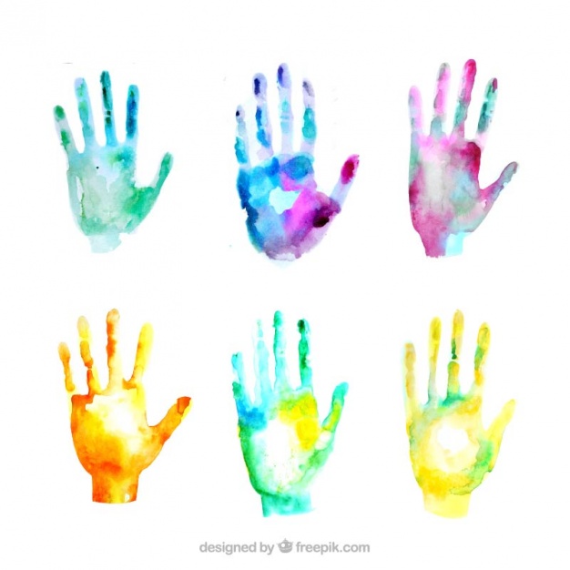 626x626 Watercolor Hand Pack Vector Free Download - Watercolor Hands