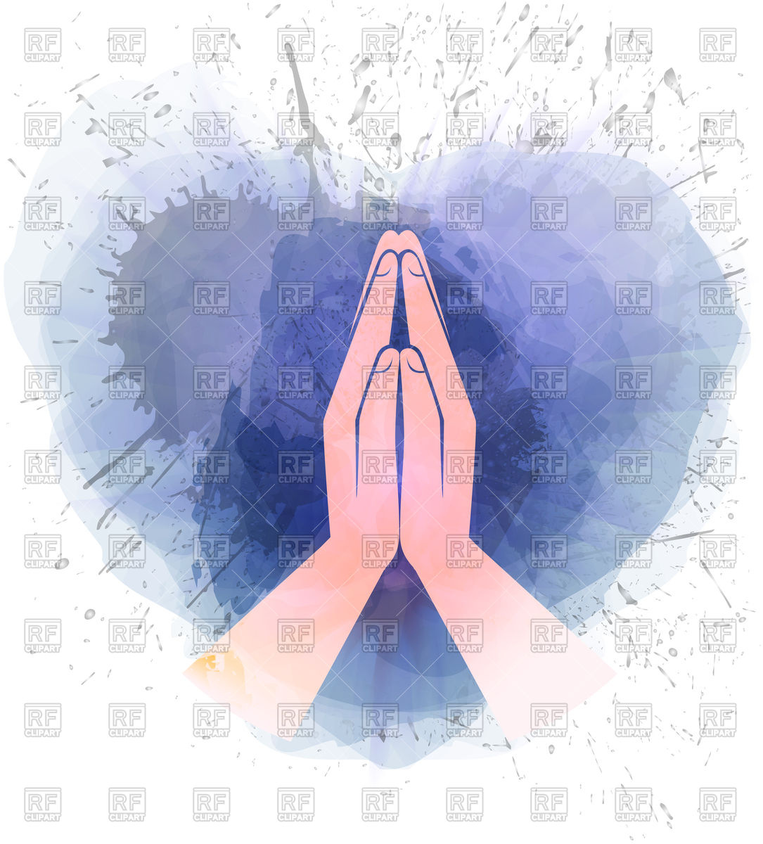 1085x1200 Watercolor Hands Of Prayer Vector Image Vector Artwork Of People - Watercolor Hands