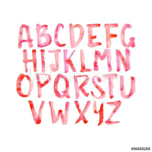 500x500 Watercolor Aquarelle Handwritten Font Type Hand Drawn Doodle Abc - Watercolor Handwriting Font