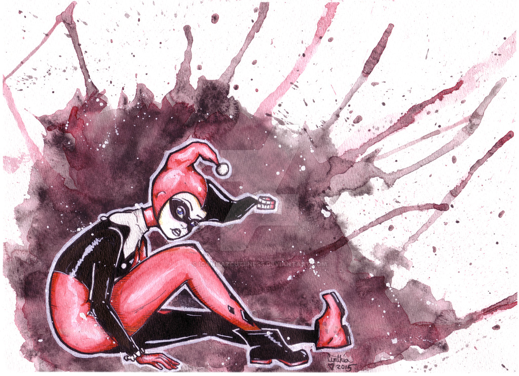 1024x741 Harley Quinn Watercolors By Thelegendofswink - Watercolor Harley Quinn