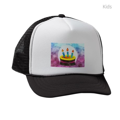 460x460 Watercolor Birthday Cake Kids Trucker Hat By Admin Cp132385173 - Watercolor Hat