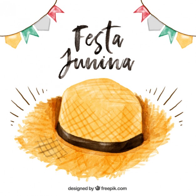 626x626 Watercolor Straw Hat Festa Junina Background Vector Free Download - Watercolor Hat