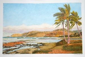300x202 Original Hawaii Watercolor Painting Waianae Coast, West Oahu By - Watercolor Hawaii