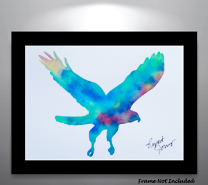 300x267 Rupert Jones Hawk Original Signed Art Abstract Painting Acrylic - Watercolor Hawk