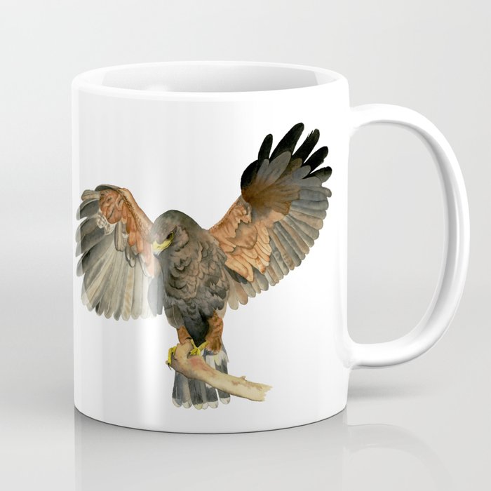 700x700 Hawk Flapping Wings Watercolor Painting Coffee Mug By Namibear - Watercolor Hawk