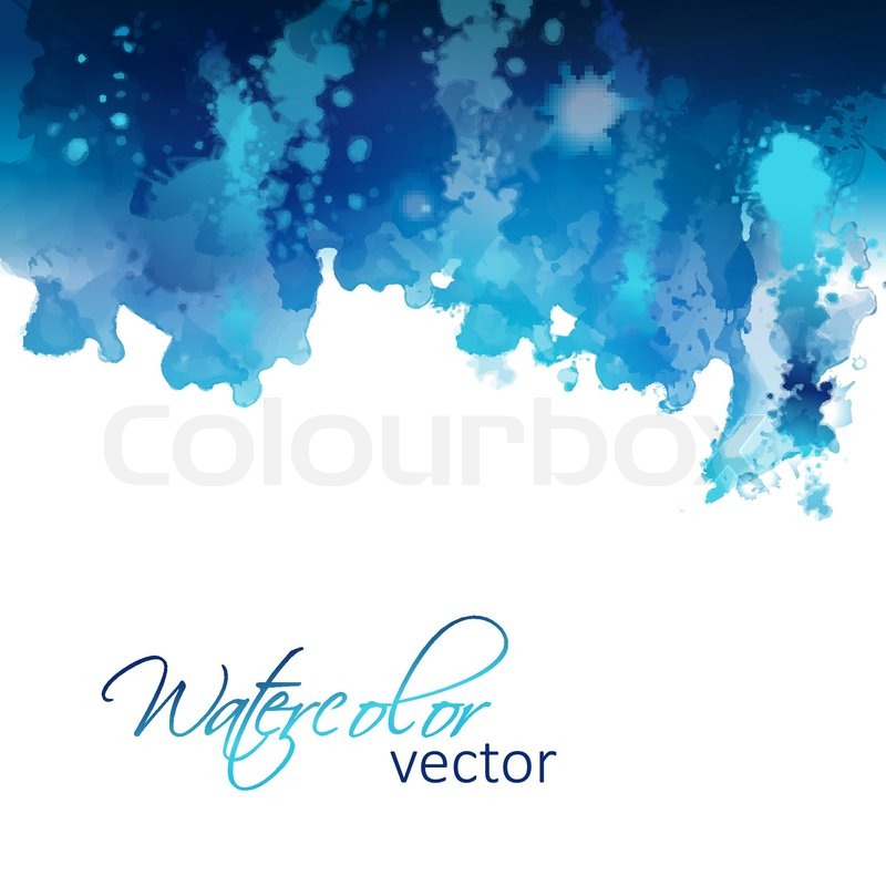 800x800 Vector Watercolor Header. Hand Drawing Abstract Splash, Streaks On - Watercolor Header