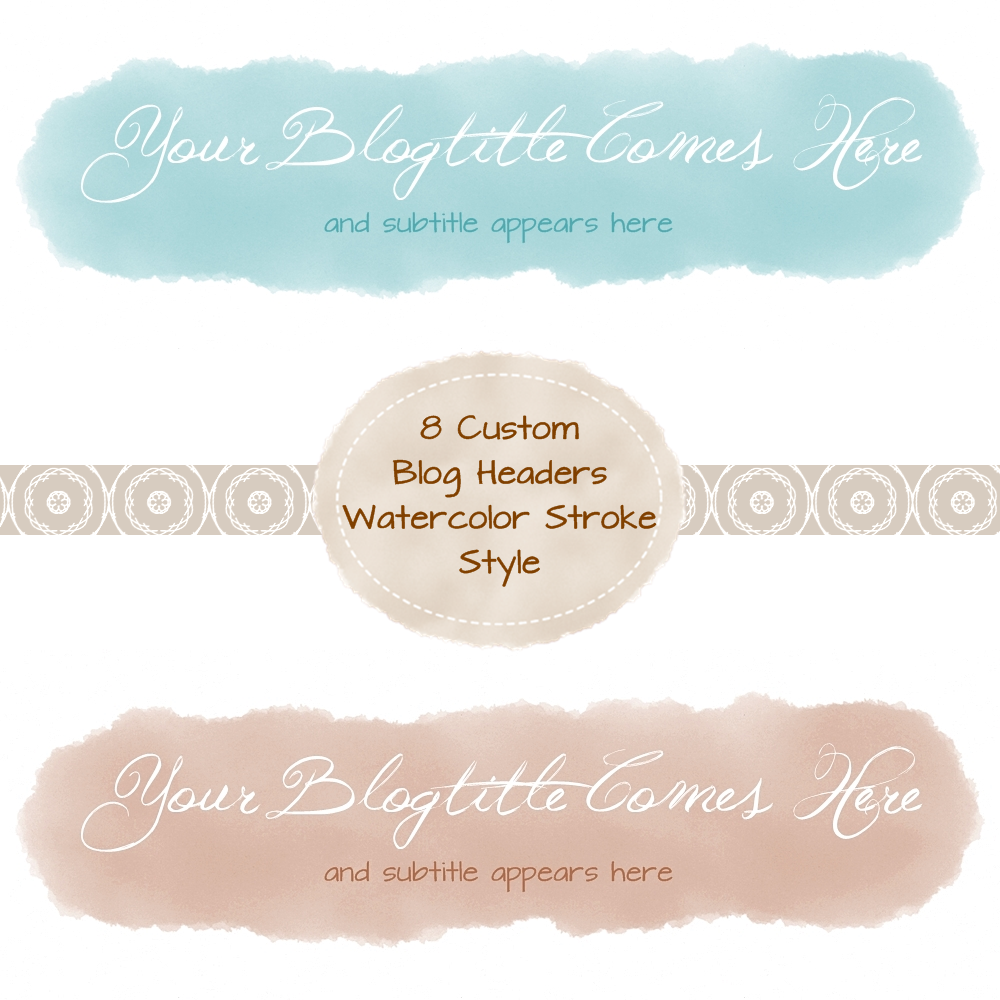 1000x1000 Watercolor Blog Headers Customized With Your Title The Dutch - Watercolor Header