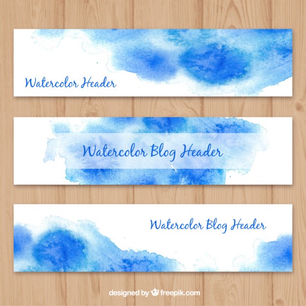 626x626 Blue Watercolor Blog Headers Vector Free Download - Watercolor Header