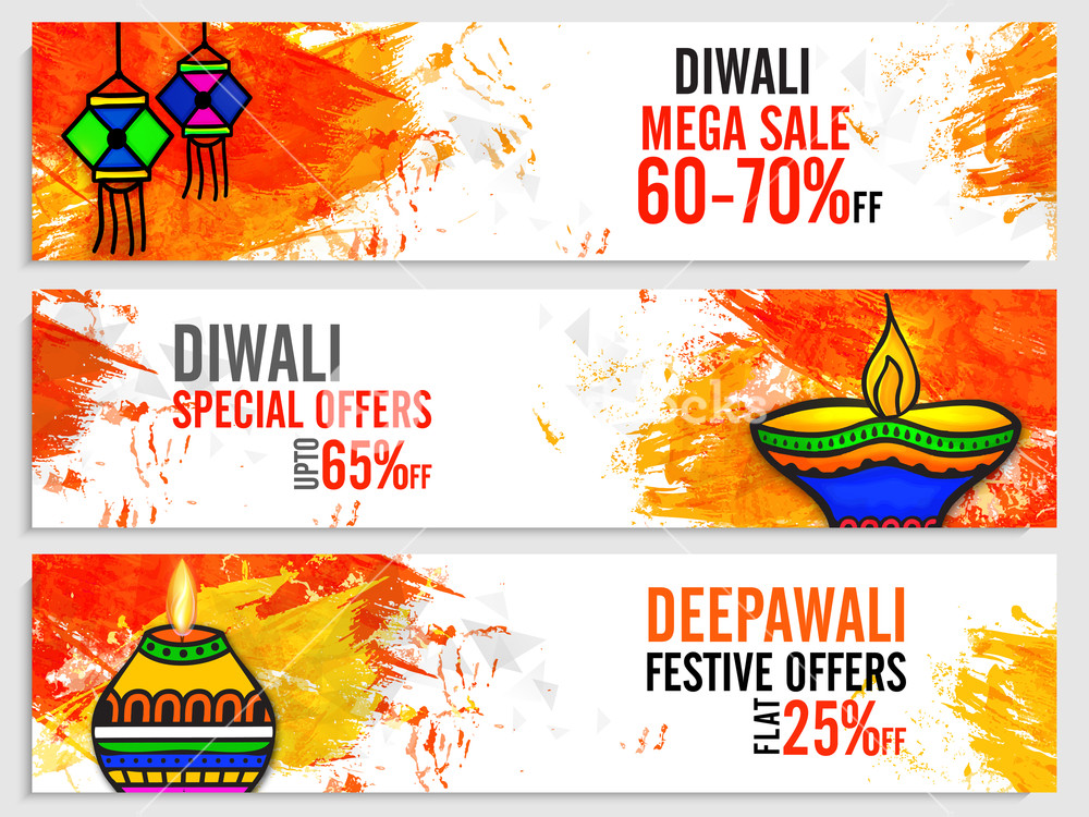 1000x750 Diwali Mega Sale Website Header Or Banner Set, Creative Abstract - Watercolor Header
