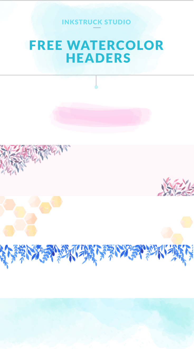 735x1323 Free Watercolor Blog Headers Freebies, Printables And Downloads - Watercolor Header