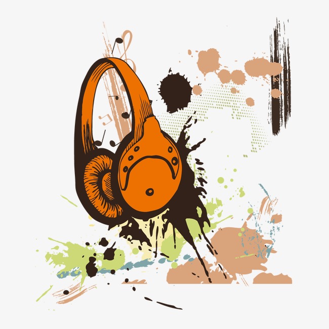 650x650 Vector Watercolor And Headphones, Watercolor, Headset, Vector - Watercolor Headphones