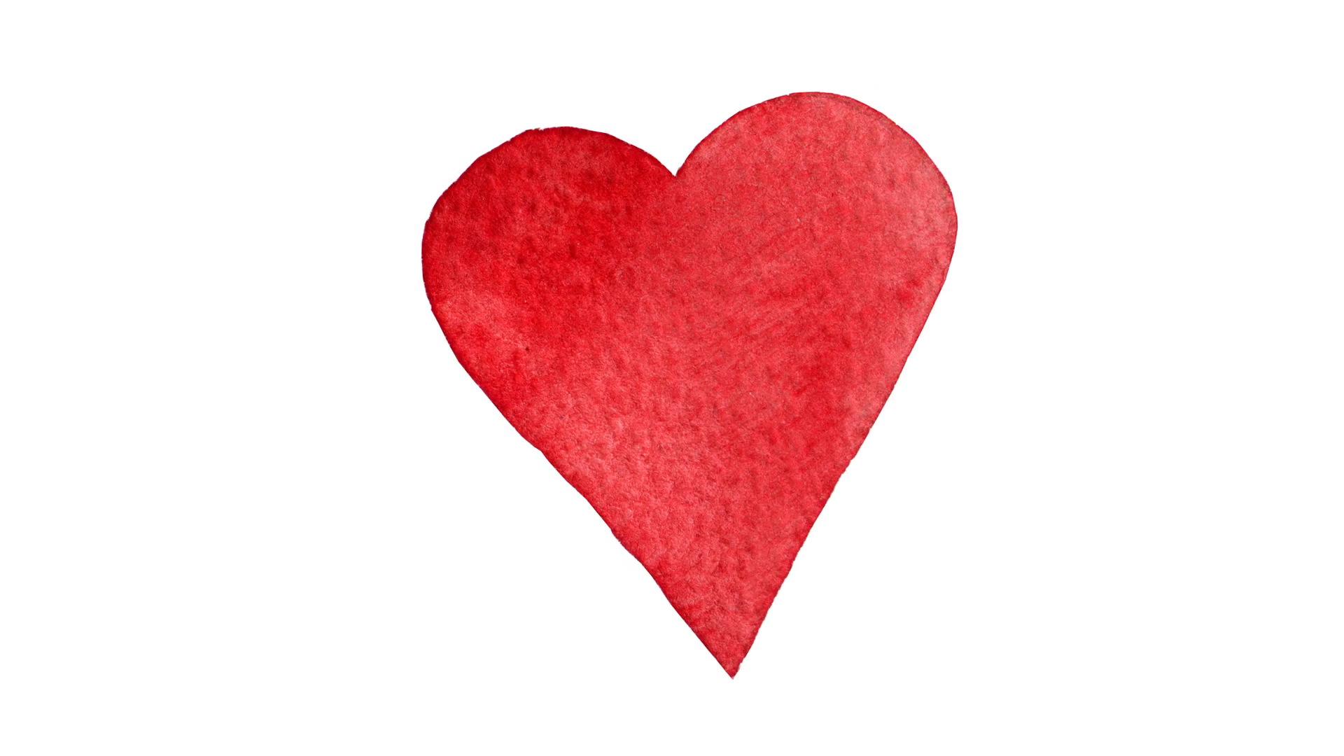 1920x1080 Red Heart Painted In Watercolor. Seamless Loop Animation. Hand - Watercolor Heart