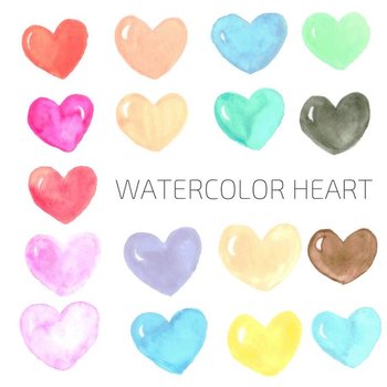 350x350 Watercolor Heart Clipart By Writelovely Teachers Pay Teachers - Watercolor Heart