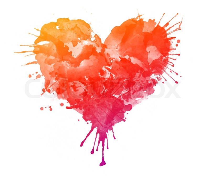800x670 Watercolor Heart Isolated On White Background Stock Photo - Watercolor Heart