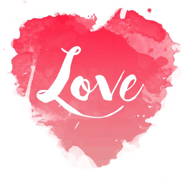 626x626 Watercolor Heart With Calligraphy Vector Free Download - Watercolor Heart